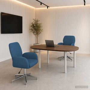 vidaXL Draaiende Bureaustoelen 2 st 54 x 58 x 90 cm Blauw Stof