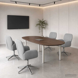 vidaXL Draaiende Bureaustoelen 4 st 54 x 58 x 90 cm Lichtgrijs Stof
