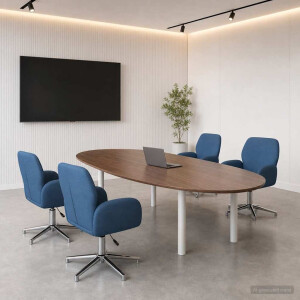 vidaXL Draaiende Bureaustoelen 4 st 54 x 58 x 90 cm Blauw Stof