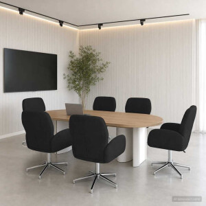 vidaXL Draaiende Bureaustoelen 6 st 54 x 58 x 90 cm Zwart Stof