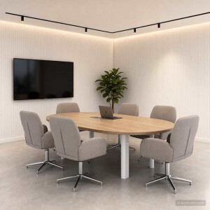 vidaXL Draaiende Bureaustoelen 6 st 54 x 58 x 90 cm Taupe Stof
