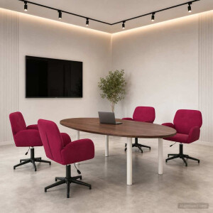 vidaXL Draaiende Bureaustoelen 4 st 54 x 55 x 90 cm Wijnrood fluweel