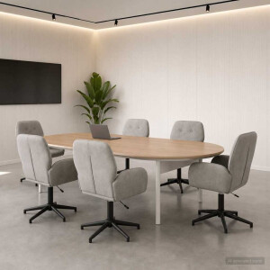vidaXL Draaiende Bureaustoelen 6 st 54 x 55 x 90 cm Lichtgrijs fluweel