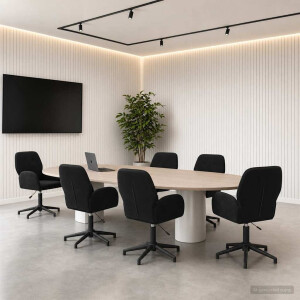 vidaXL Draaiende Bureaustoelen 6 st 54 x 55 x 90 cm Zwart fluweel
