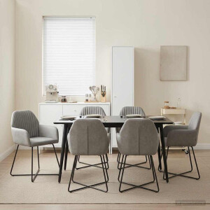 vidaXL Eettafelstoelen 4 pcs fluweel Lichtgrijs 55 x 50 x 84 cm
