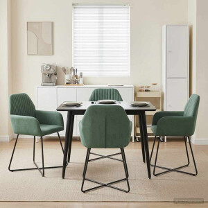 vidaXL Eettafelstoelen 4 pcs fluweel Zeegroen 55 x 50 x 84 cm