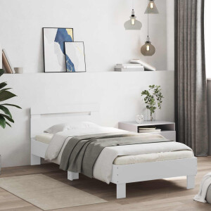 vidaXL Bedframe met Hoofdeinde Wit 80 x 200 cm Bewerkt hout