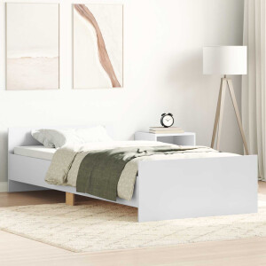 vidaXL Bedframe met Hoofdeinde Wit 80 x 200 cm Bewerkt hout