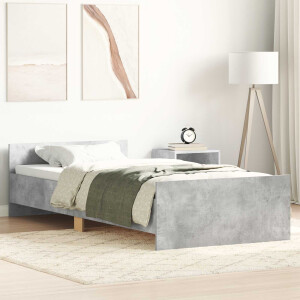 vidaXL Bedframe met Hoofdeinde Betongrijs 80 x 200 cm Bewerkt hout