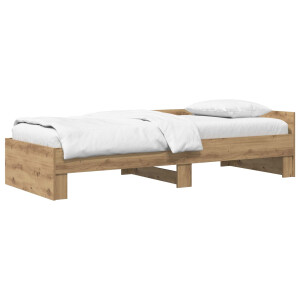 vidaXL Bedframe met Hoofdeinde Artisanaal eiken 80 x 200 cm