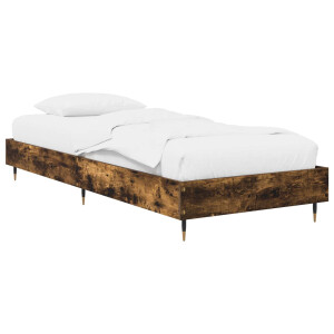 vidaXL Bedframe Gerookt eiken 80 x 200 cm Bewerkt hout