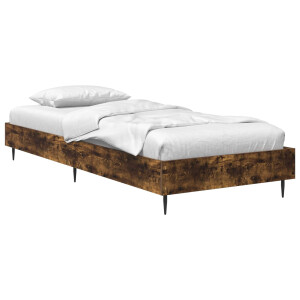 vidaXL Bedframe Gerookt eiken 80 x 200 cm Bewerkt hout