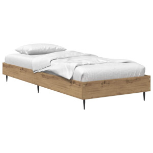 vidaXL Bedframe Artisanaal eiken 80 x 200 cm Bewerkt hout