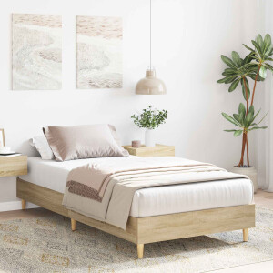 vidaXL Bedframe Sonoma Eiken 80 x 200 cm Bewerkt hout