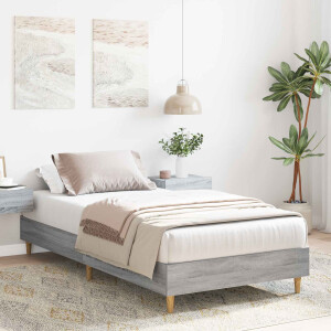 vidaXL Bedframe Grijs Sonoma 80 x 200 cm Bewerkt hout