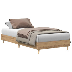 vidaXL Bedframe Artisanaal eiken 80 x 200 cm Bewerkt hout
