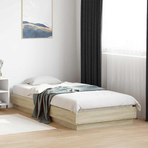 vidaXL Vloerbedframe Sonoma Eiken 80 x 200 cm Bewerkt hout