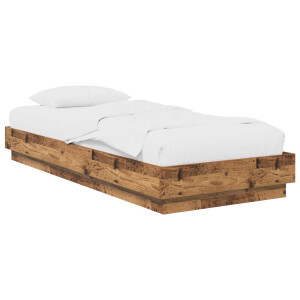 vidaXL Vloerbedframe Oud hout 80 x 200 cm Bewerkt hout