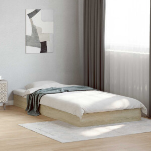 vidaXL Vloerbedframe Sonoma Eiken 80 x 200 cm Bewerkt hout
