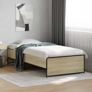 vidaXL Bedframe Sonoma Eiken 80 x 200 cm Bewerkt hout