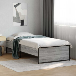 vidaXL Bedframe Grijs Sonoma 80 x 200 cm Bewerkt hout
