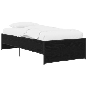 vidaXL Bedframe Zwart eiken 80 x 200 cm Bewerkt hout