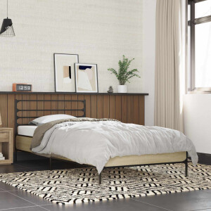 vidaXL Bedframe Sonoma Eiken 80 x 200 cm Bewerkt hout