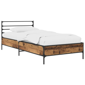 vidaXL Bedframe Oud hout 80 x 200 cm Bewerkt hout