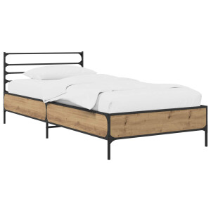 vidaXL Bedframe Artisanaal eiken 80 x 200 cm Bewerkt hout