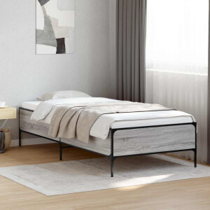 vidaXL Bedframe Grijs Sonoma 80 x 200 cm Bewerkt hout