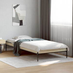 vidaXL Bedframe Sonoma Eiken 80 x 200 cm Bewerkt hout