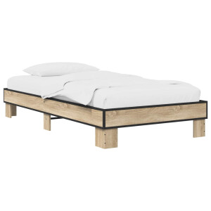 vidaXL Bedframe Sonoma Eiken 80 x 200 cm Bewerkt hout