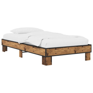 vidaXL Bedframe Oud hout 80 x 200 cm Bewerkt hout