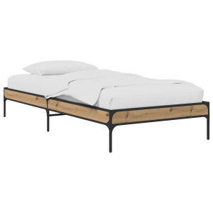 vidaXL Bedframe Artisanaal eiken 80 x 200 cm Bewerkt hout