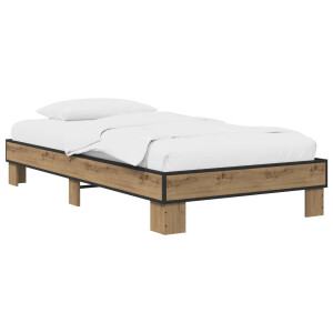 vidaXL Bedframe Artisanaal eiken 80 x 200 cm Bewerkt hout