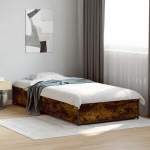 vidaXL Bedframe Gerookt eiken 80 x 200 cm Bewerkt hout