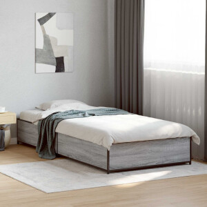 vidaXL Bedframe Grijs Sonoma 80 x 200 cm Bewerkt hout