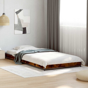vidaXL Bedframe Gerookt eiken 80 x 200 cm Bewerkt hout