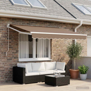 vidaXL Vervangingsdoek voor zonnescherm Taupe 329 x 245 cm Polyester