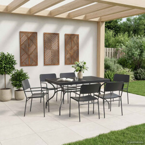 vidaXL Tuin eettafelset 7 pcs Antracietkleurig Staal