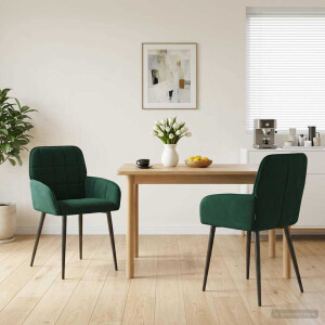 vidaXL Eettafelstoelen 2 st fluweel Donkergroen 57 x 50 x 85 cm