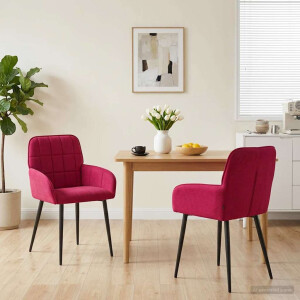 vidaXL Eettafelstoelen 2 st fluweel Wijnrood 57 x 50 x 85 cm