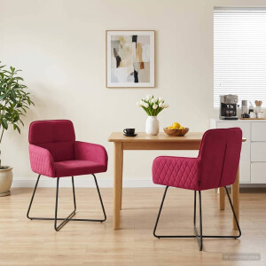 vidaXL Eettafelstoelen 2 st fluweel Wijnrood 59 x 56,5 x 86 cm