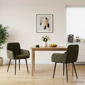 vidaXL Eettafelstoelen 2 st Nep Suede Leer Legergroen 59x56,5x85cm