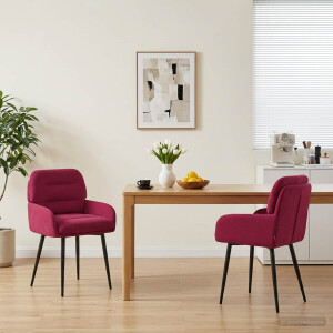 vidaXL Eettafelstoelen 2 st fluweel Wijnrood 59 x 59,5 x 90 cm