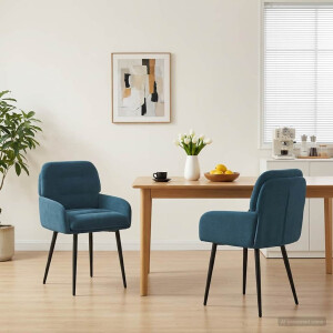 vidaXL Eettafelstoelen 2 st fluweel Blauw 59 x 59,5 x 90 cm