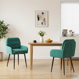 vidaXL Eettafelstoelen 2 st fluweel Turquoise 59 x 59,5 x 90 cm