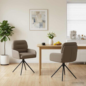 vidaXL Draai Eetstoelen 2 st Kunstleer Cappuccino 59x59,5x90cm