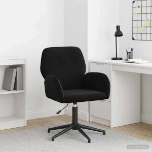 vidaXL Draaischrijfstoel 54 x 55 x 90 cm Zwart fluweel