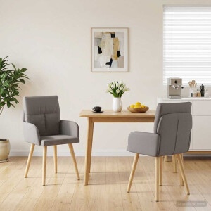 vidaXL Eettafelstoelen 2 st Stof Taupe 60 x 56 x 96 cm